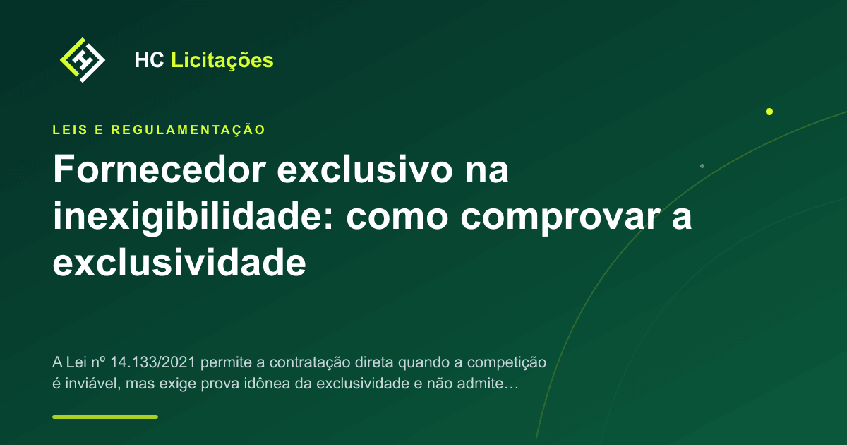 Ilustração do conteúdo: Fornecedor exclusivo na inexigibilidade: como comprovar a exclusividade