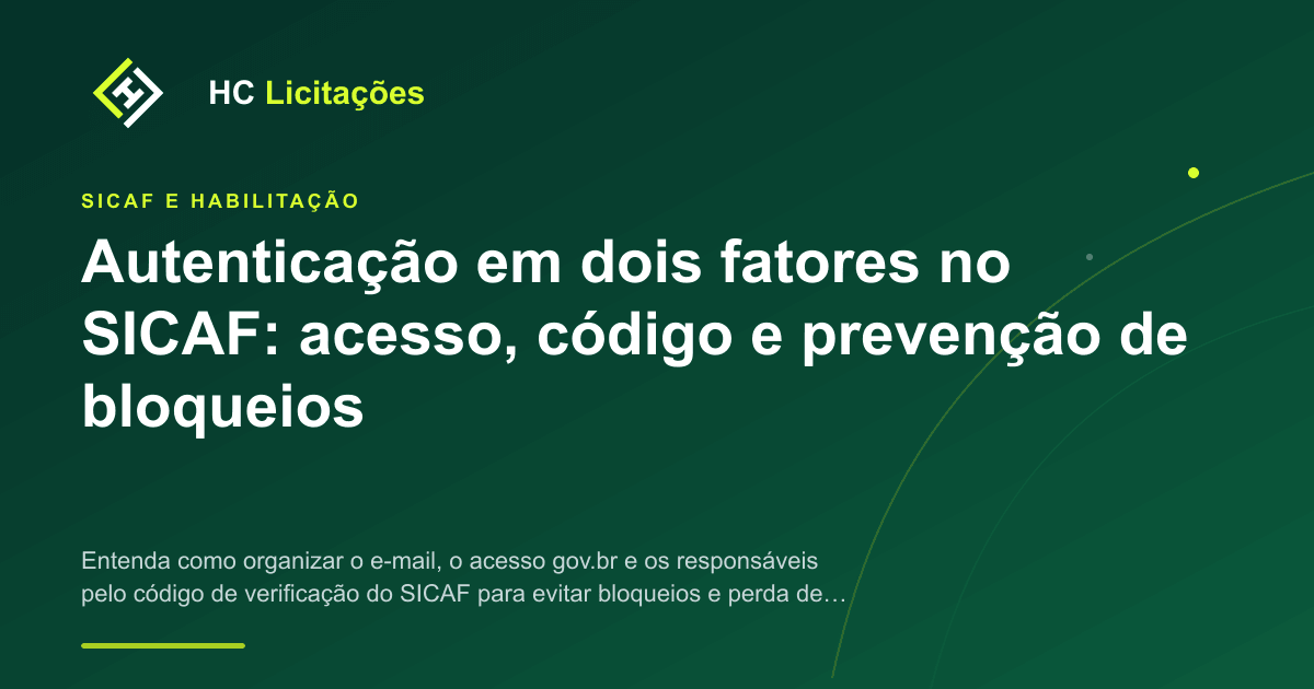 Ilustração do conteúdo: Autenticação em dois fatores no SICAF: acesso, código e prevenção de bloqueios